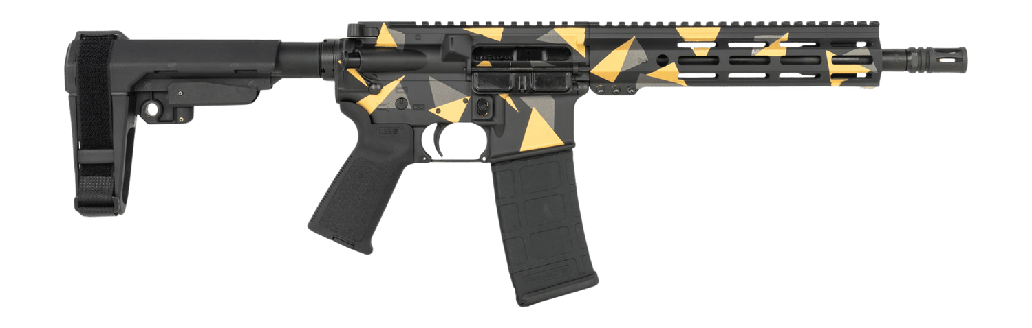 Shark Coast Tactical SCC07176GEO-P Geodesic  5.56 NATO 30+1 10.50" Black Nitride Threaded Barrel, Aluminum Receiver w/Picatinny Rail, M-LOK Handguard, Polymer SB Tactical SBA3 Brace, Polymer Grip