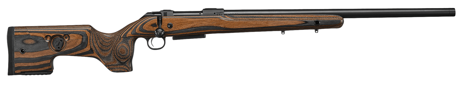 CZ-USA 07503 CZ 600 Range Full Size 308 Win 5+1, 24" Black Nitride Steel Threaded Barrel, Drilled & Tapped Receiver, Black Brown & Gray Laminate Fixed w/Adj Cheek Rest Stock, Right Hand