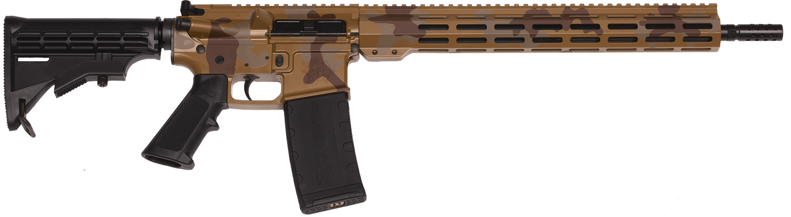 Great Lakes Firearms GL15223MSAH AR-15 Mission 223 Wylde 30+1 16", Sahara Camo Rec/15" M-Lok Handguard, Black Carbine Stock & A2 Grip, Muzzle Brake