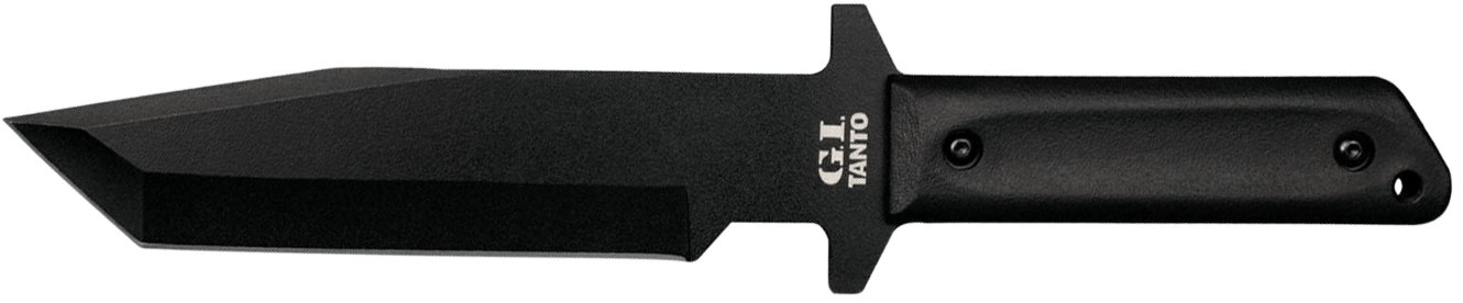Cold Steel CS80PGTK G.I.  7" Fixed Tanto Plain Black Rust Resistant Finish 1055 Carbon Steel Blade/Black Polypropylene Scales Handle Includes Sheath