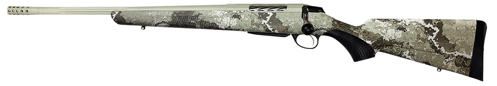 Tikka JRTXVA470 T3x Lite 7mm Rem Mag 3+1 24.30" Fluted/Threaded, Desert Verde Cerakote Barrel/Rec, Veil Alpine Synthetic Stock, Interchangeable Grip, Muzzle Brake Left Hand