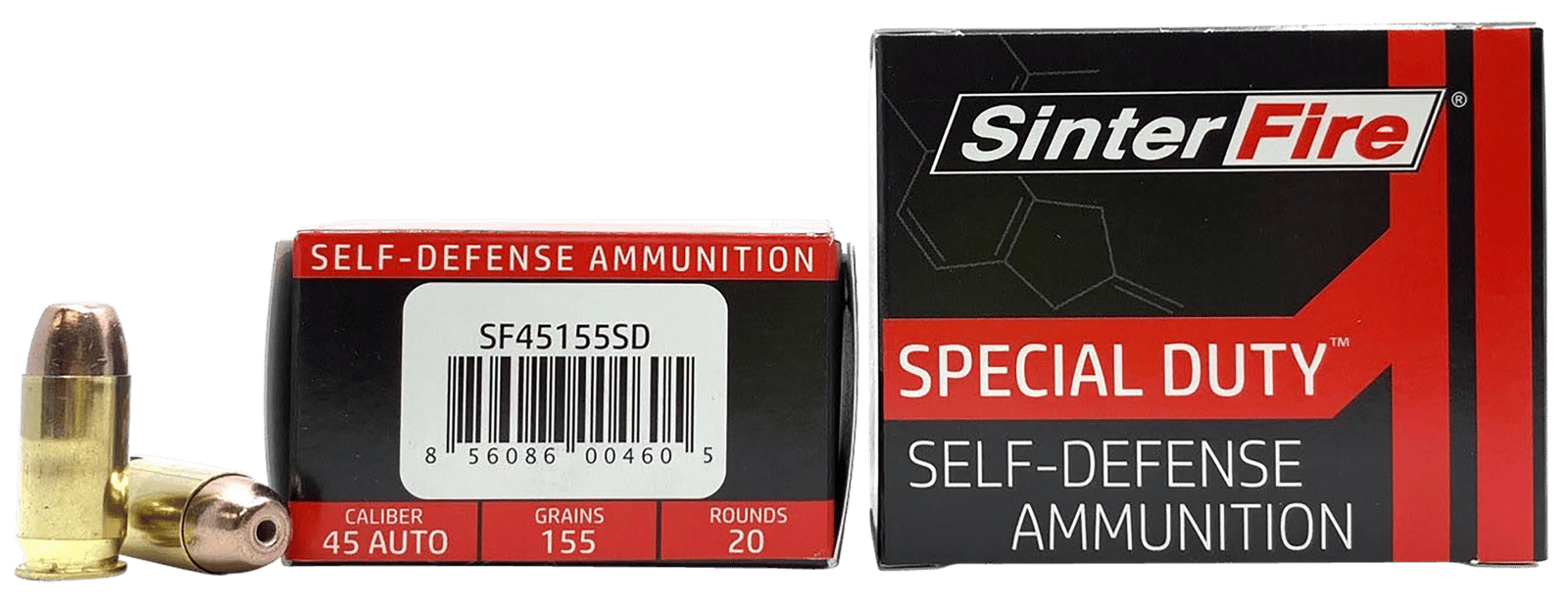 SinterFire Inc SF45155SD Special Duty (SD)  45ACP 155gr Lead Free Frangible Hollow Point 20 Per Box/10 Case