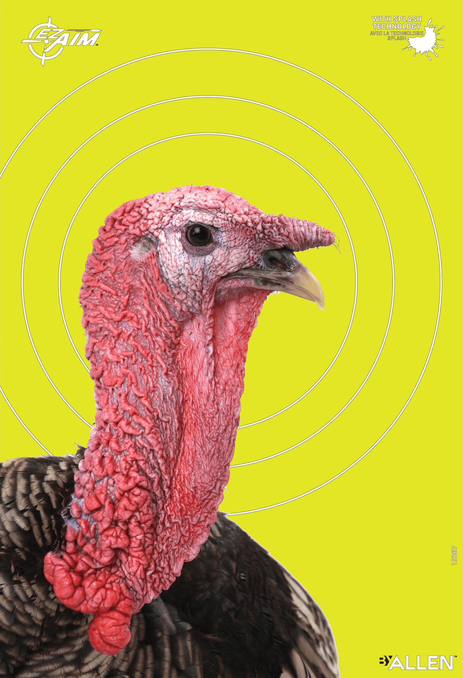 Allen 15267 EZ Aim Splash Reactive Target Turkey Hanging Paper Universal 12"x18" Multi-Color 6Pack