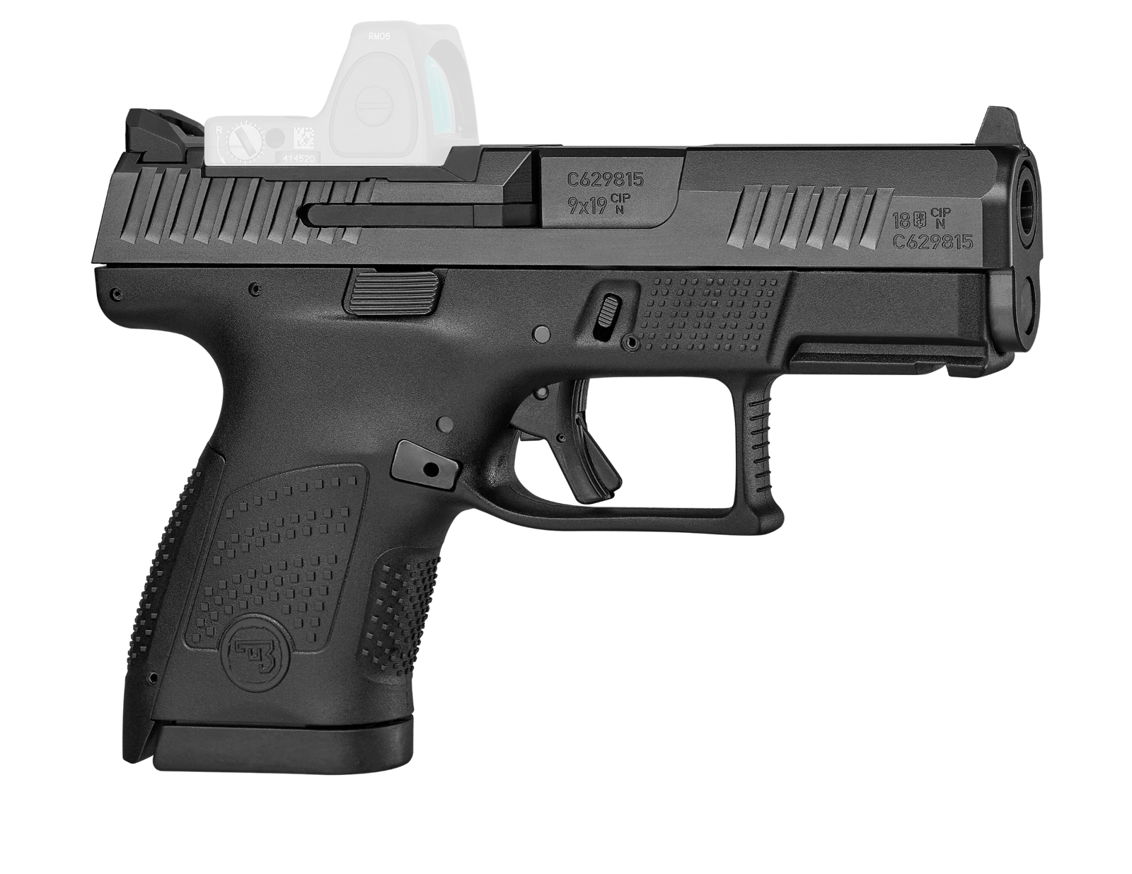 CZ-USA 01568 P-10 S  Sub-Compact Frame 9mm Luger 10+1 3.50" Black Steel Barrel, Black Nitride Optic Ready/Serrated Steel Slide, Black Polymer Frame w/Picatinny Rail