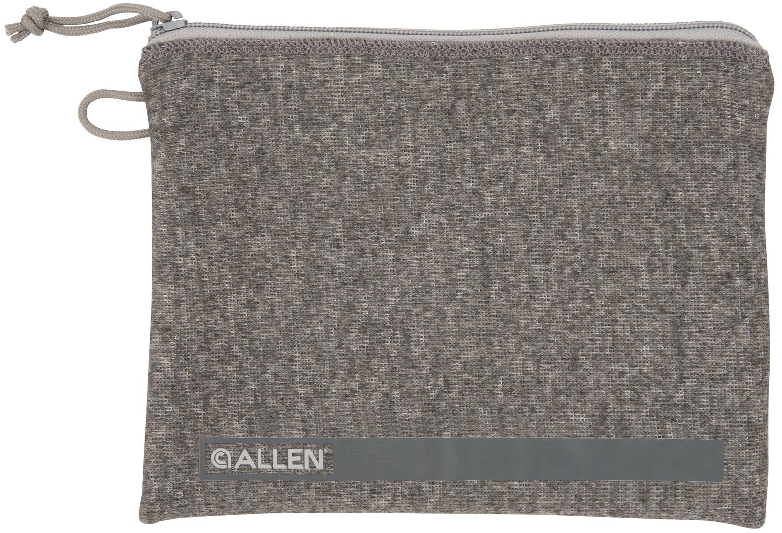 Allen 3627 Pistol Pouch  Gray Polyester w/Lockable Zippers, ID Label & Fleece Lining Holds Full Size Handgun 7" L x 9" W Interior Dimensions