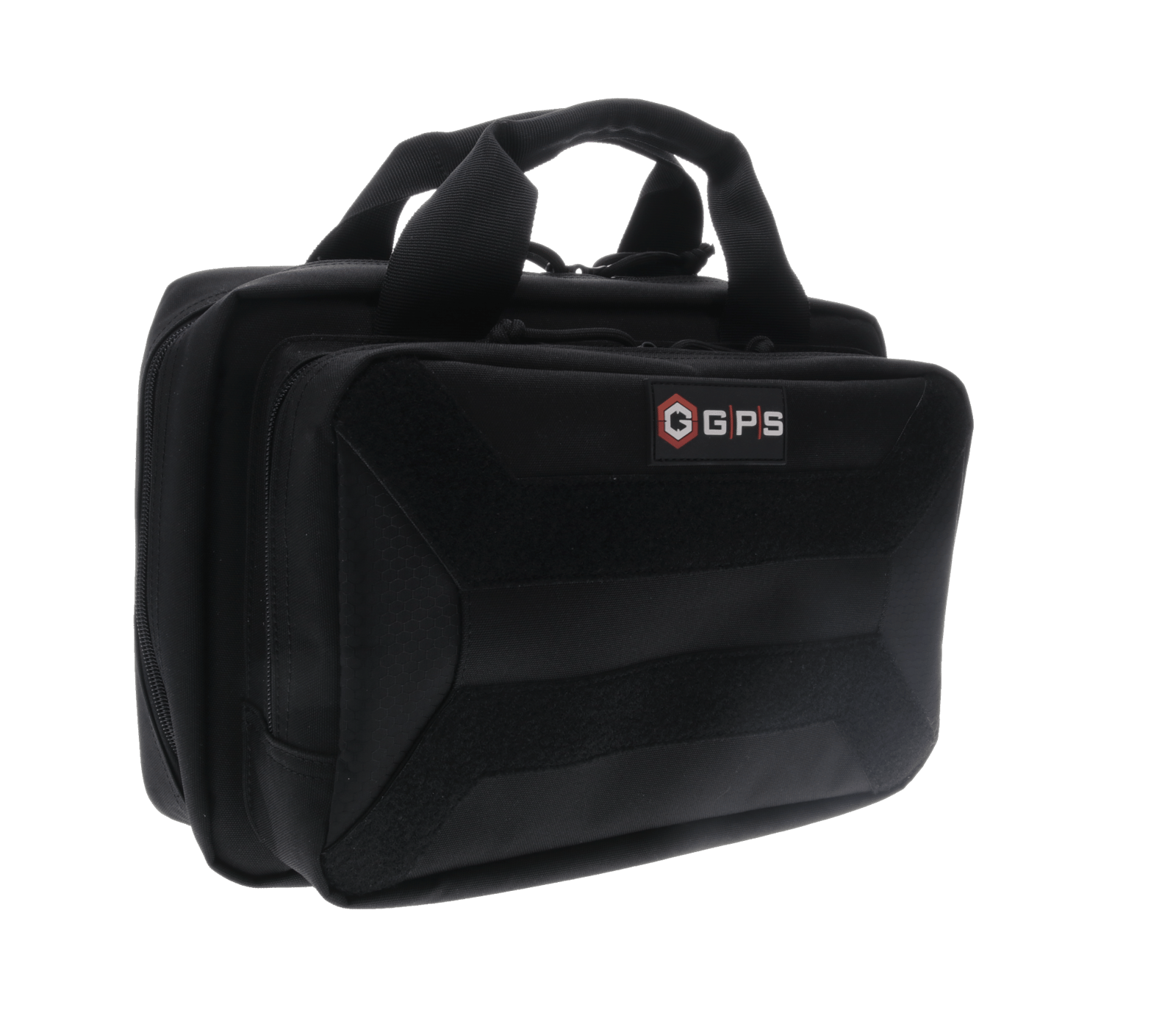 GPS Bags PC15 Pistol Case  Black 600D Polyester with Mag Storage, Lockable Zippers & Cushioned Compartment Holds 1 Handgun