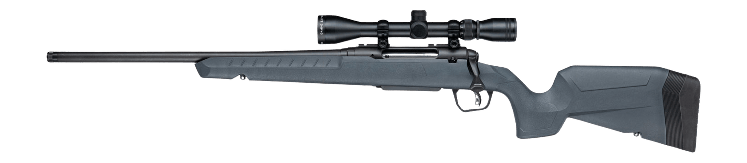 Savage Arms 33198 Axis 2 XP 243 Win 4+1 20" Matte Black Carbon Steel Threaded Barrel & Drilled & Tapped Receiver, Gray Synthetic Fixed w/Pistol Grip Stock, 3-9x40mm Duplex Scope, Left Hand