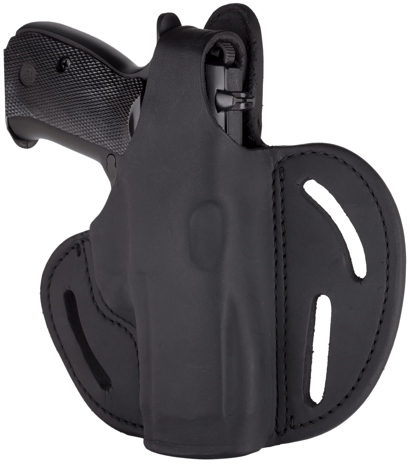 1791 Gunleather BHX5SSBLR BHX  OWB 05S Stealth Black Leather Belt Slide Fits Sig P320 Carry/Springfield XD-M Compact