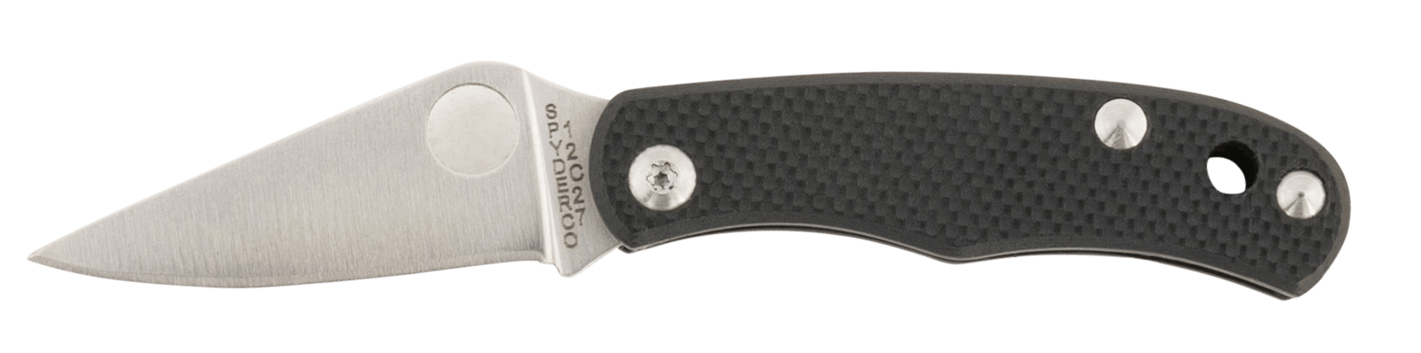 Spyderco C133GBKP Bug 1.27" Satin 12C27 Sandvik SS Blade, Black Textured G10 Handle