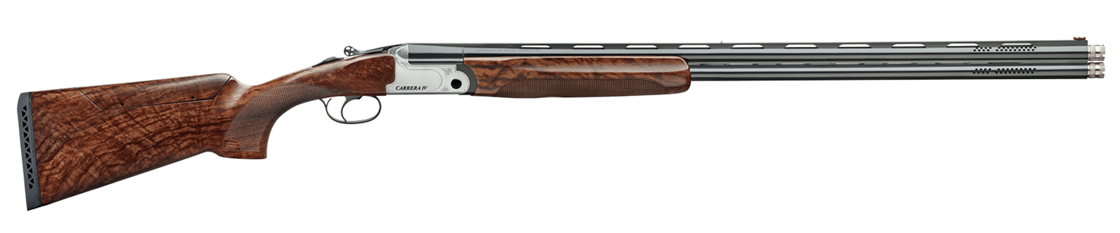 F.A.I.R. FRDCIV1230 Carrera IV  12 Gauge Break Open 2rd 30" Blued Over/Under Ported Barrel, Engraved Nickel Receiver, Walnut w/Adj Comb Stock, Technichoke XP70 Choke System