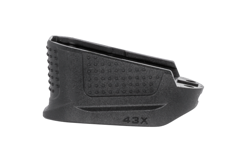 Strike Industries EMPG43XBK Enhanced Magazine Plate  made of Polymer with Black Finish & Extra Gripping Surface for Glock 43X Magazines (Adds 2rds)