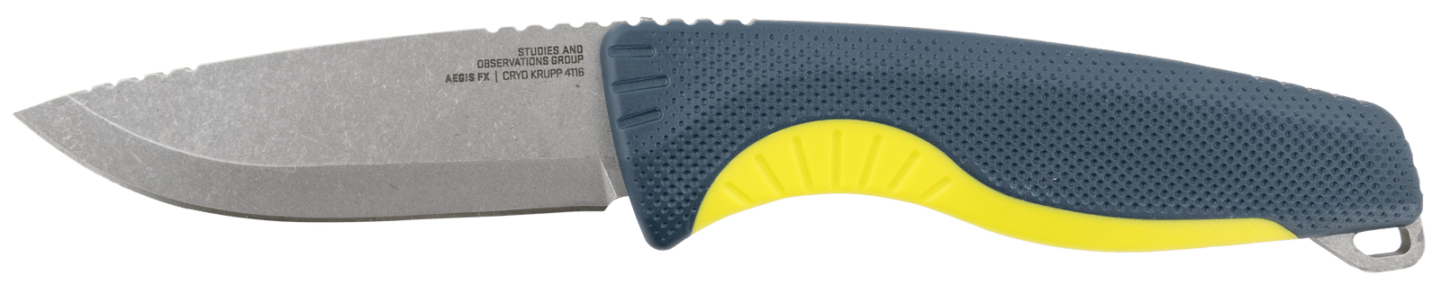 S.O.G SOG17410141 Aegis FX  3.70" Fixed Drop Point Plain Stonewashed 4116 Krupp SS Blade, Indigo w/Acid Accents GRN Handle, Includes Sheath