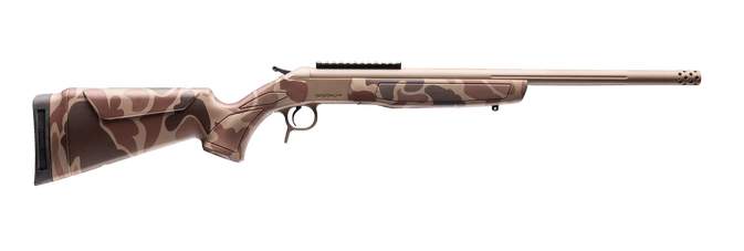 CVA CR4434DC Cascade Takedown 223 Rem 1rd 20" Flat Dark Earth Cerakote Stainless Steel Threaded Barrel & Receiver w/Picatinny Rail, Duck Camo Synthetic Stock
