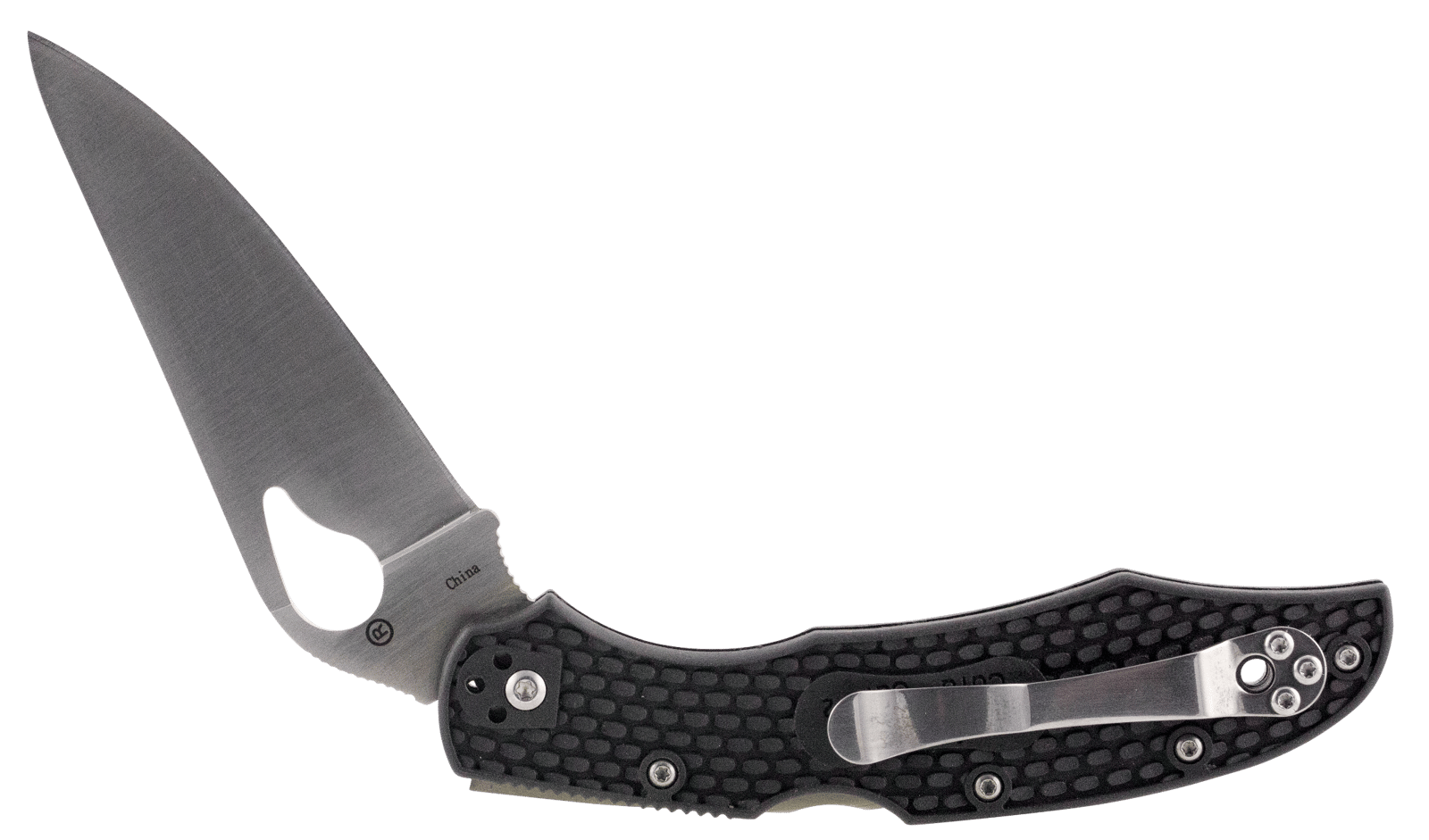 Spyderco BY03PBK2 Byrd Cara Cara 2 Lightweight 3.75" Folding Drop Point Plain 8Cr13MoV SS Blade Black  Textured FRN Handle Includes Pocket Clip