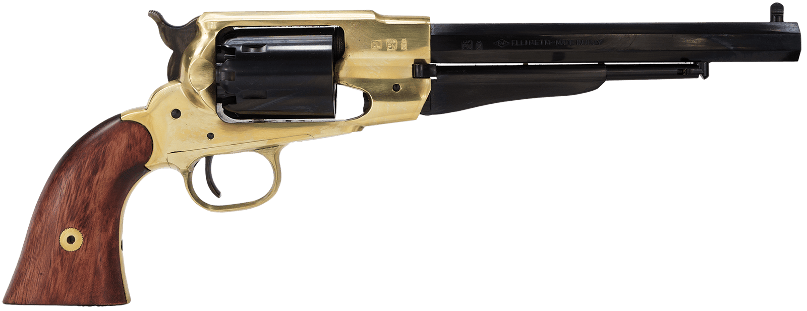 Traditions FR18581 1858 Army Break Open 44 Cal #11 Percussion 8" 6 Shot Brass Frame Blued Barrel & Cylinder Walnut Grip