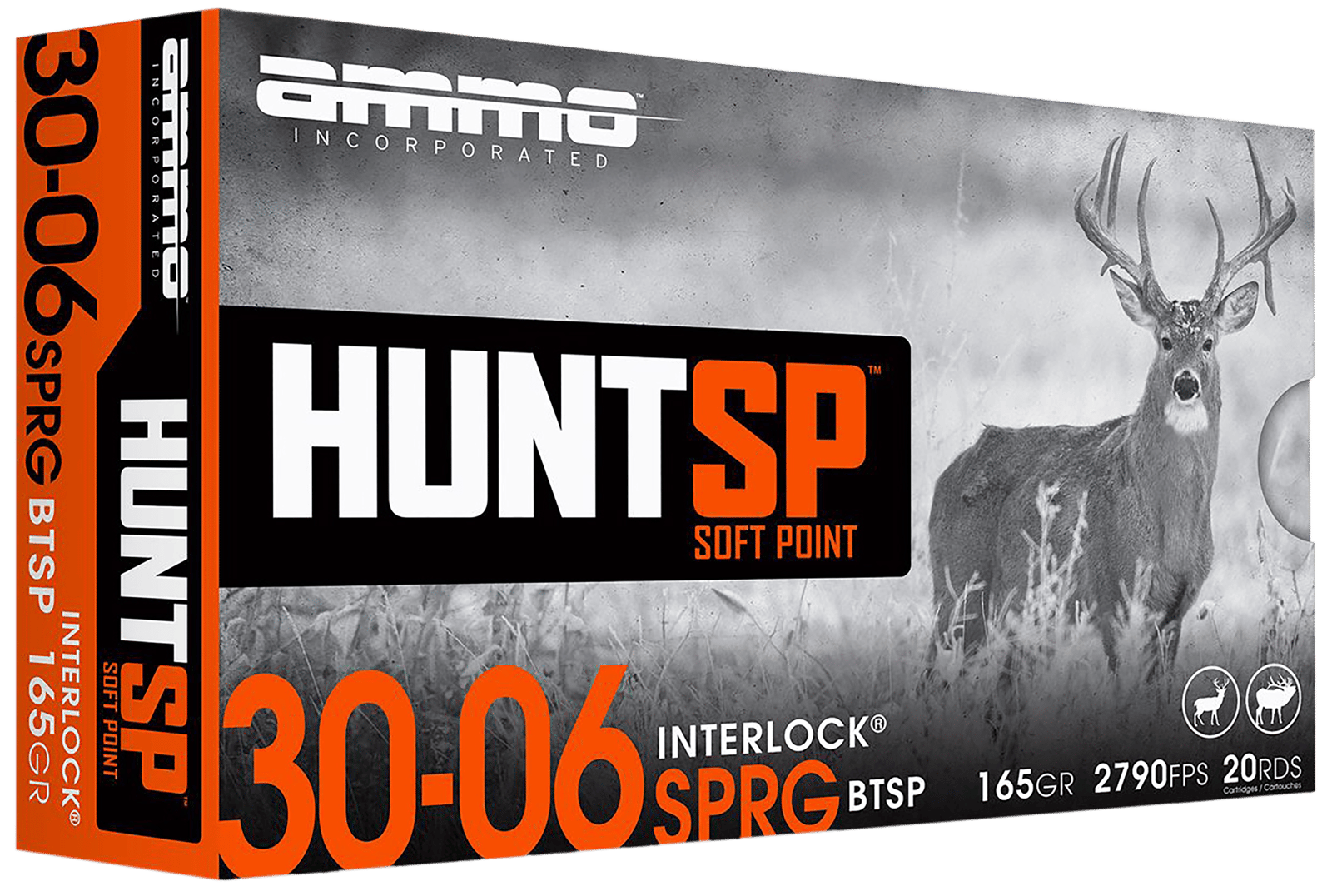 Ammo Inc 3006165SPA20 Hunt  30-06Springfield 165gr Soft Point 20 Per Box/10 Case