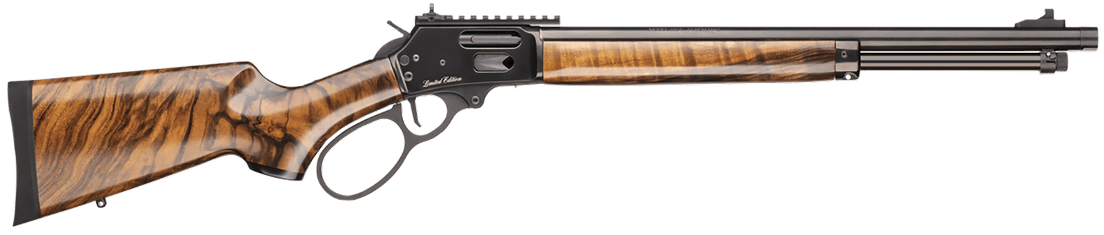 Smith & Wesson 14079 1854  44 Rem Mag 9+1 19.25" Black PVD Threaded Barrel, Black PVD Picatinny Rail Stainless Steel Receiver, Fixed Satin Walnut Stock, Large Loop