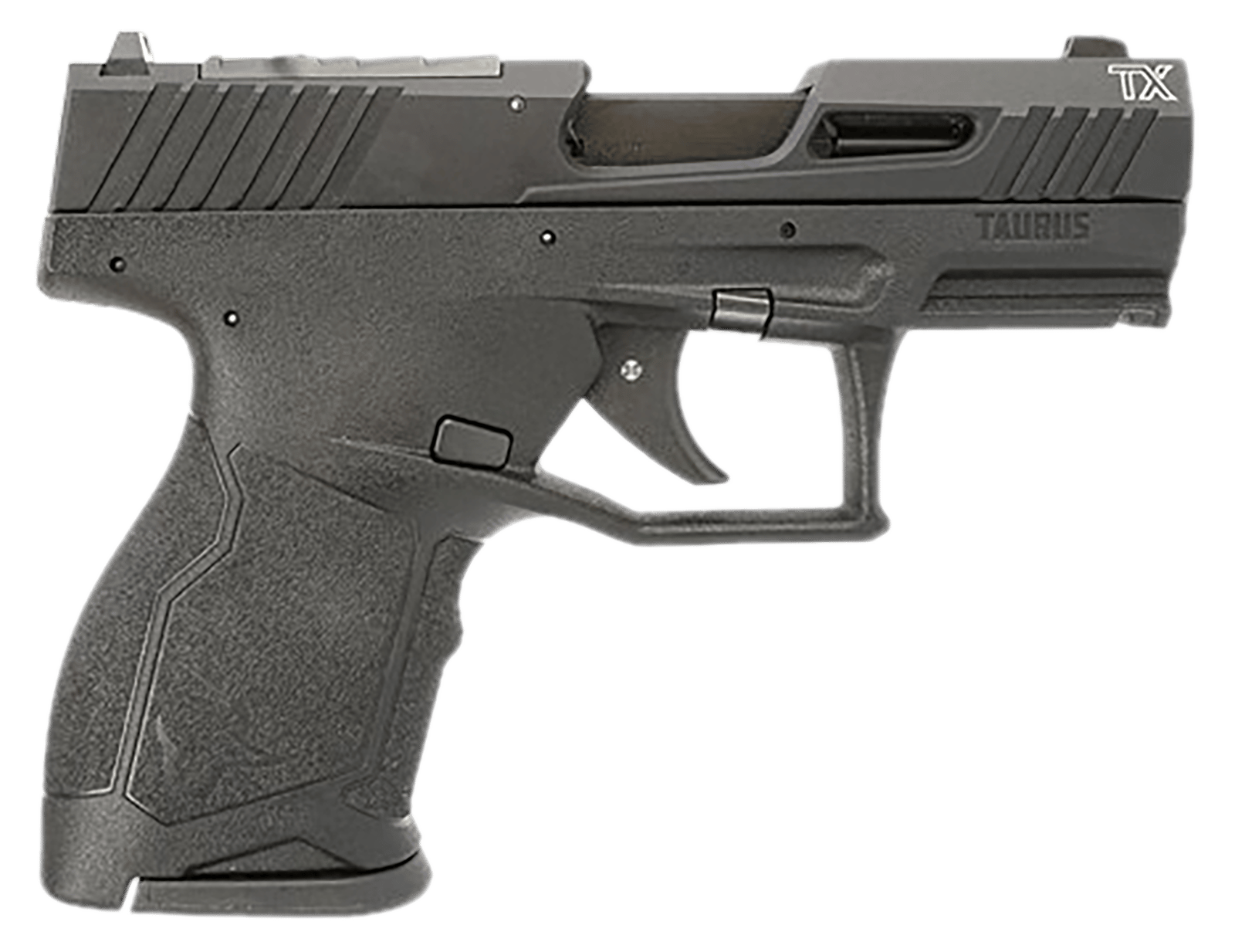 Taurus 1TX2223110 TX22C  Compact 22 LR 10+1 3.60" Matte Black Steel Barrel, Black Hard Coat Anodized Serrated Aluminum Slide, Black Polymer Frame w/Picatinny Rail Black Polymer Grips