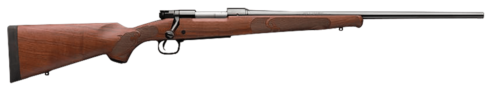 Winchester Guns 535200299 Model 70 Featherweight 6.8 Western 3+1 Cap 24" Brushed Polish Blued Rec/Barrel Satin Walnut Fixed with Feather Checkering Stock Right Hand with MOA Trigger System (Full Size)