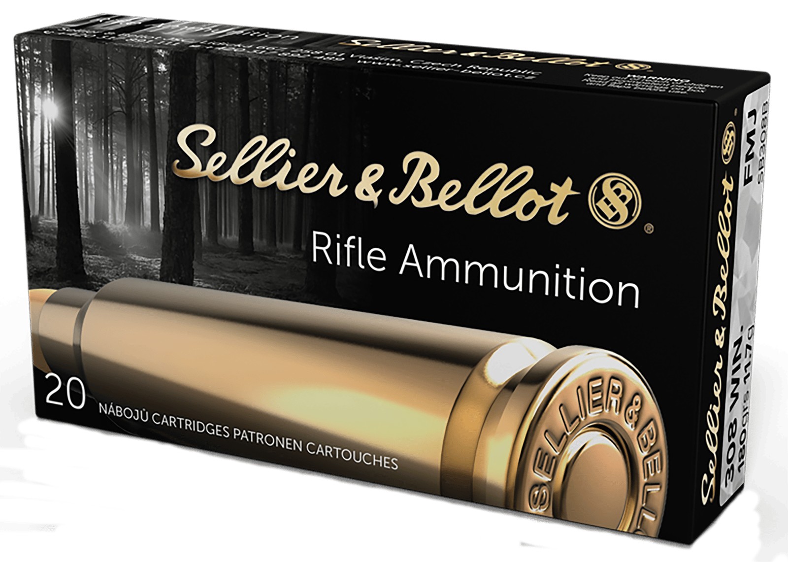 Sellier & Bellot SB308B Rifle  308Win 180gr Full Metal Jacket 20 Per Box/25 Case