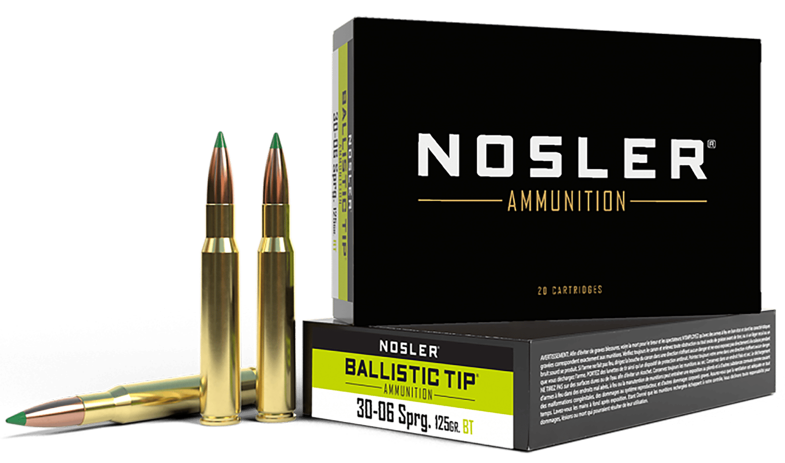 Nosler 40068 Ballistic Tip  30-06Springfield 125gr Spitzer Ballistic Tip 20 Per Box/10 Case