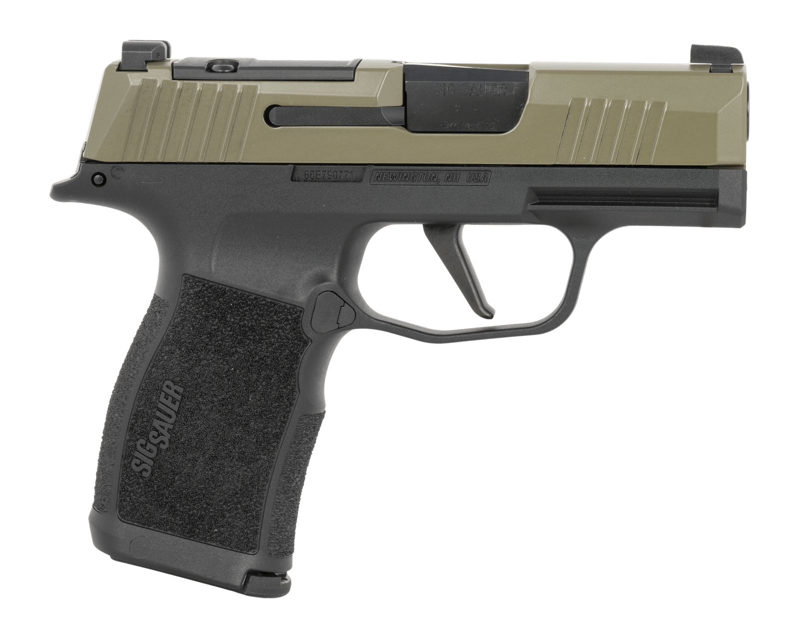 Sig Sauer 365X9GXR3P P365X Micro-Compact 9mm Luger 12+1 3.10" Black Moss Green Stainless Steel Optic Ready/Serrated Slide, Black Stainless Steel Frame w/Accessory Rail, Textured Grip, RMSc Footprint
