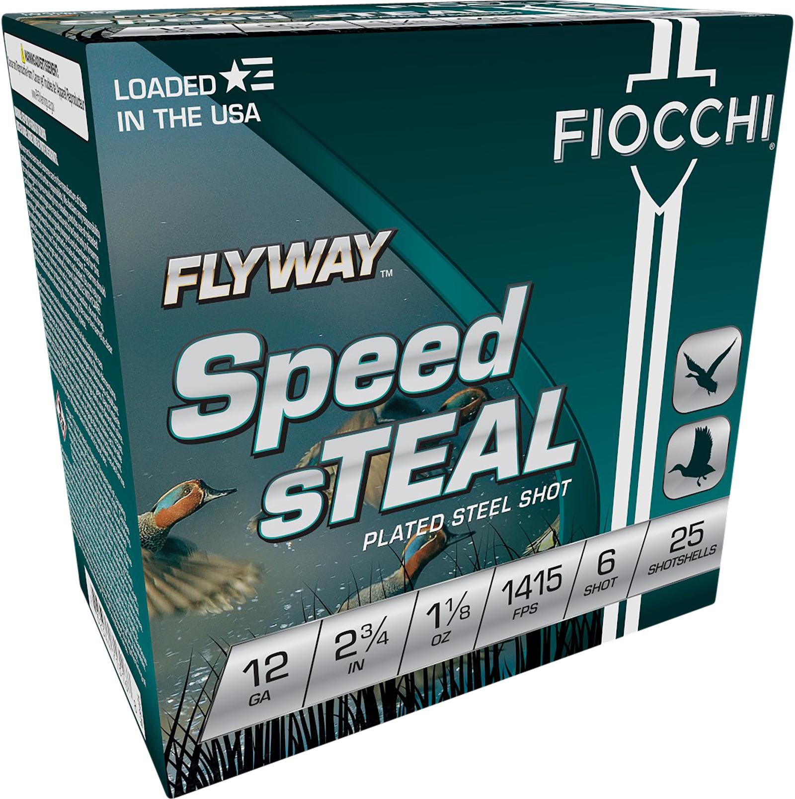 Fiocchi 12FST6 Flyway Speed Steel 12Gauge 2.75" 1 1/8oz 6Shot 25 Per Box/10 Case