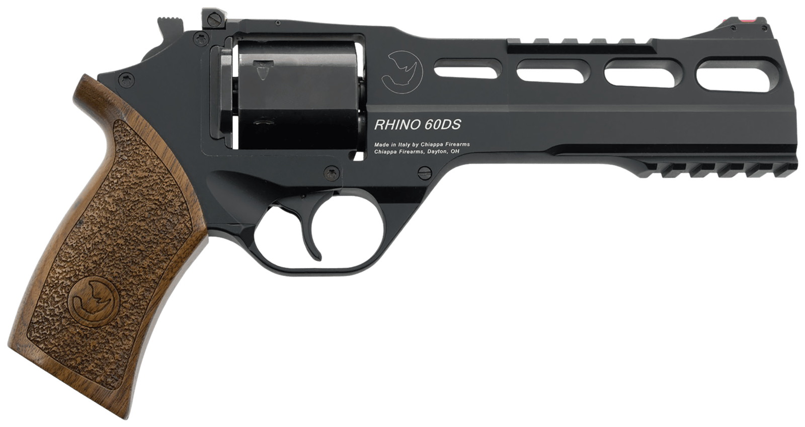 Chiappa Firearms CF340343 Rhino 60DS *CA Compliant 10mm Auto 6 Shot 6" Black Anodized Picatinny Rail/Vent Rib Barrel, Black Cylinder, Black Anodized Aluminum Frame w/Picatinny Rail, Walnut Grip
