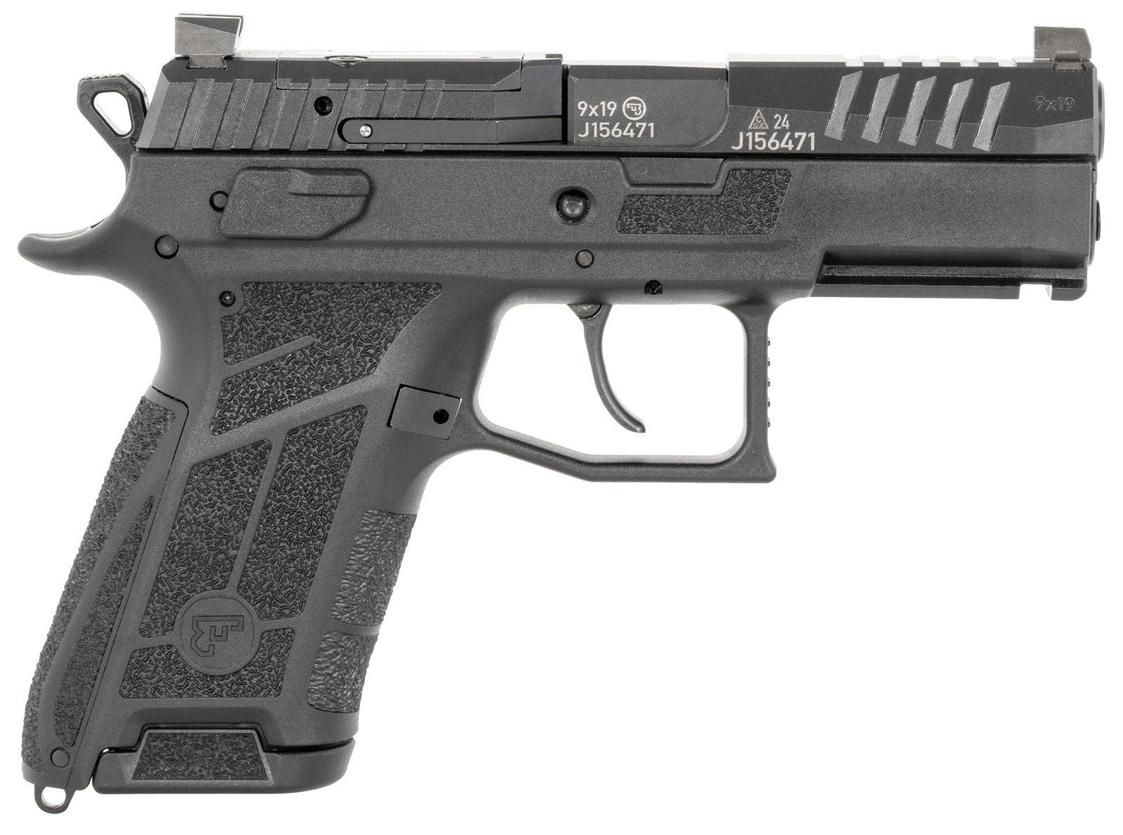 CZ-USA 91660 P-09 C Nocturne Compact 9mm Luger 15+1 3.74" Black Steel Barrel, Black Optic Cut/Serrated Steel Slide, Black Polymer Frame w/Picatinny Rail, Textured Grip
