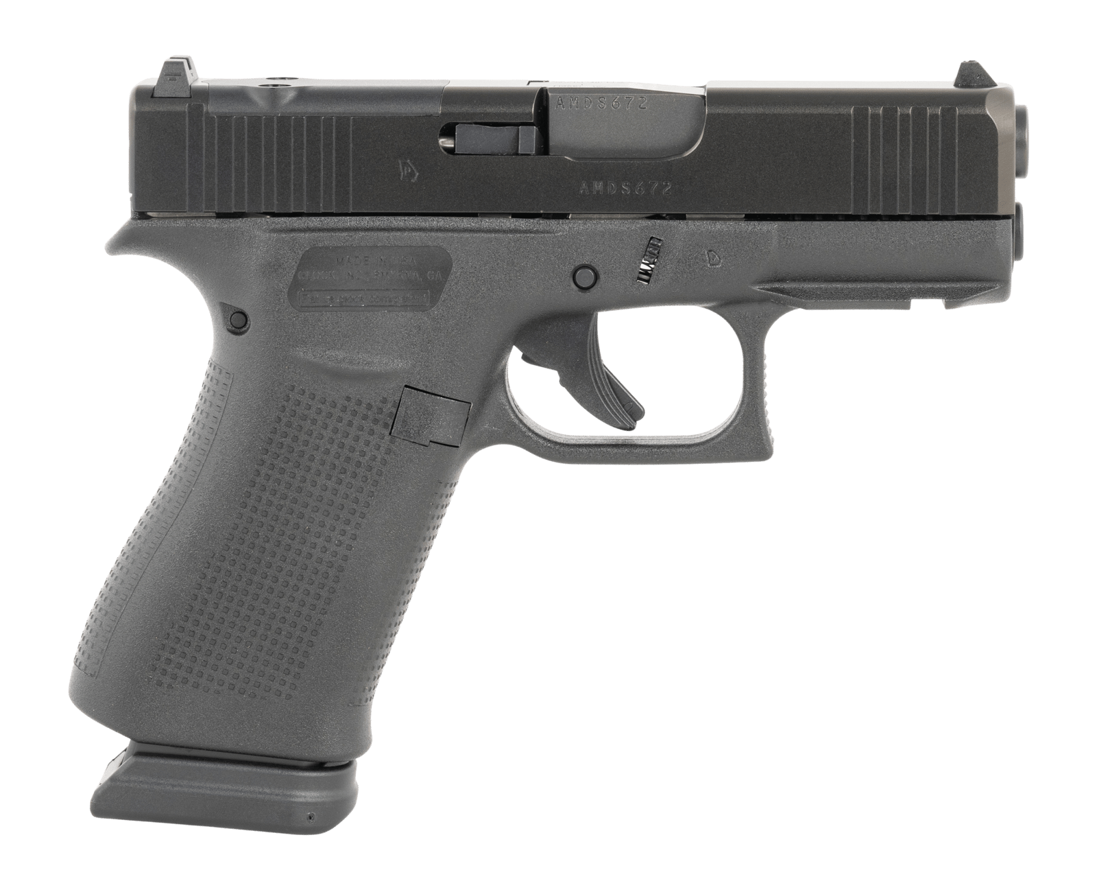 Glock UX4350203FRMOS G43X MOS 9mm Luger 15+1 3.41" Black GMB Barrel, Black Steel Serrated w/Optic Slide, Black Polymer Frame w/Accessory Rail, Ambidextrous, USA Made