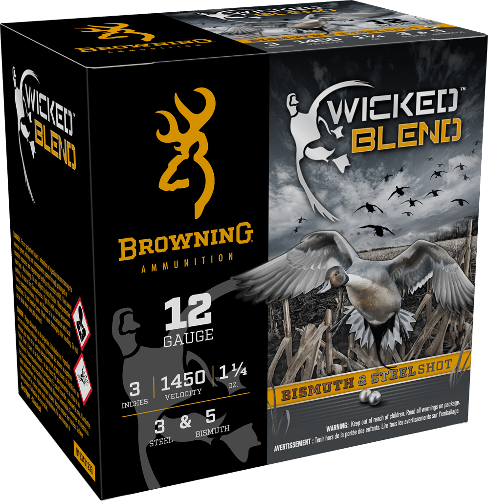 Browning Ammo B193431233 Wicked Blend  12Gauge 3" 1 1/4oz 3/5BI Shot 25 Per Box/10 Case