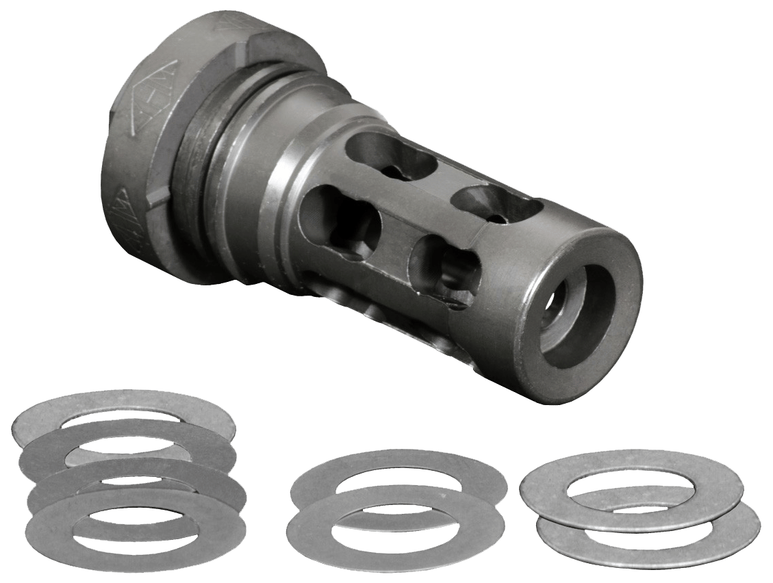 Yankee Hill 4302MB28A QD Light Tactical Muzzle Brake made of Black Finish Steel with 1/2"-28 tpi Threads for 30 Cal AR-Platform