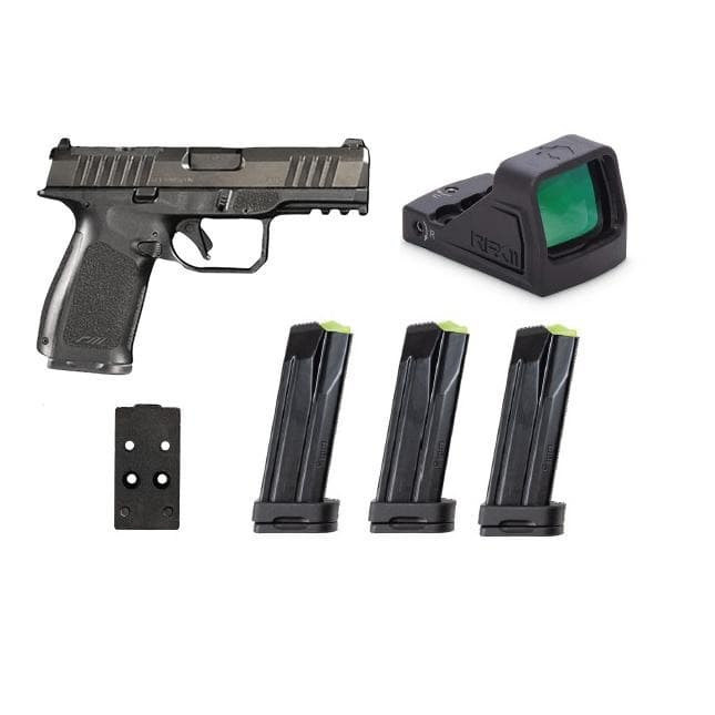 Rost Martin RM1C Handgun Bundle 9mm Luger 15rd(4) Magazines 4" Barrel Black Viridian Red Dot Pistol Case