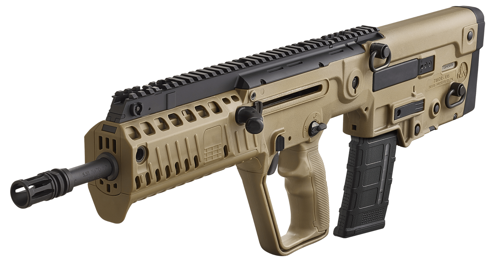 IWI US XFD18 Tavor X95 5.56x45mm NATO Caliber with 18.50" Barrel, 30+1 Capacity, Flat Dark Earth Metal Finish, Flat Dark Earth Fixed Bullpup Stock & Polymer Grip Right Hand