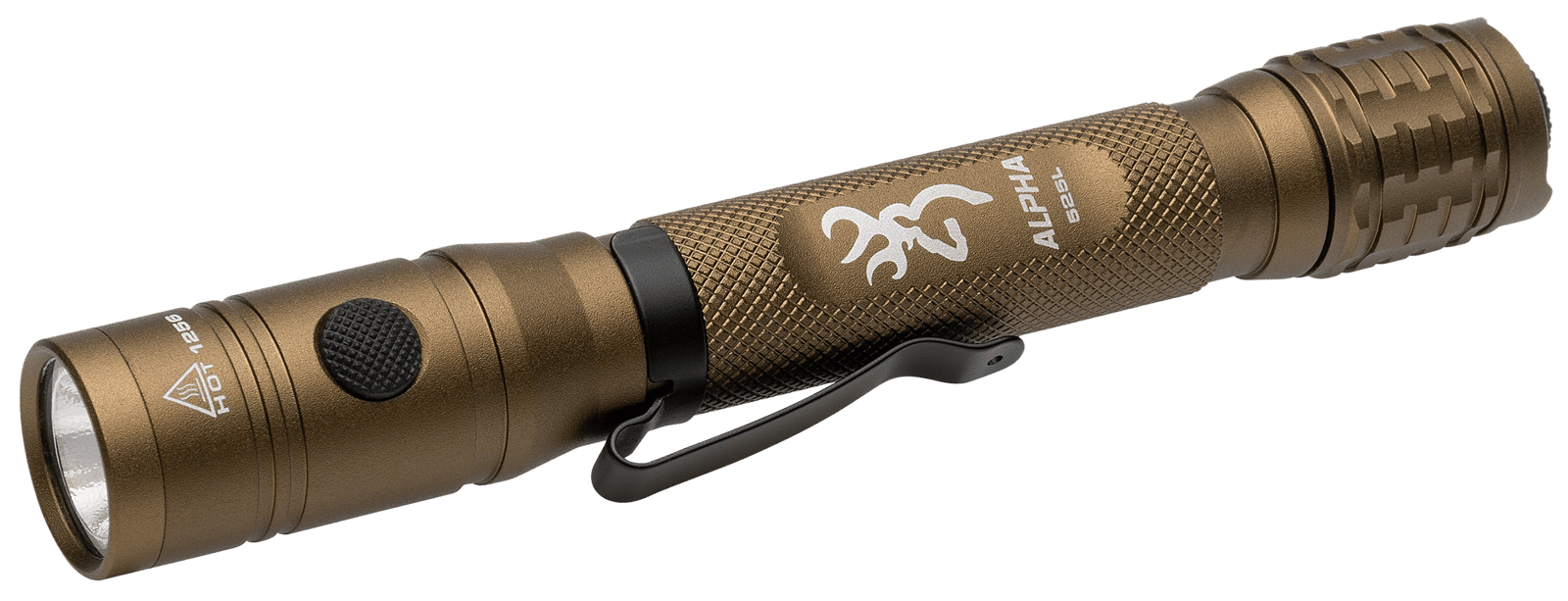 Browning 3711256 Alpha 2AA Flashlight  Burnt Bronze 36/525 Lumens White LED/Green