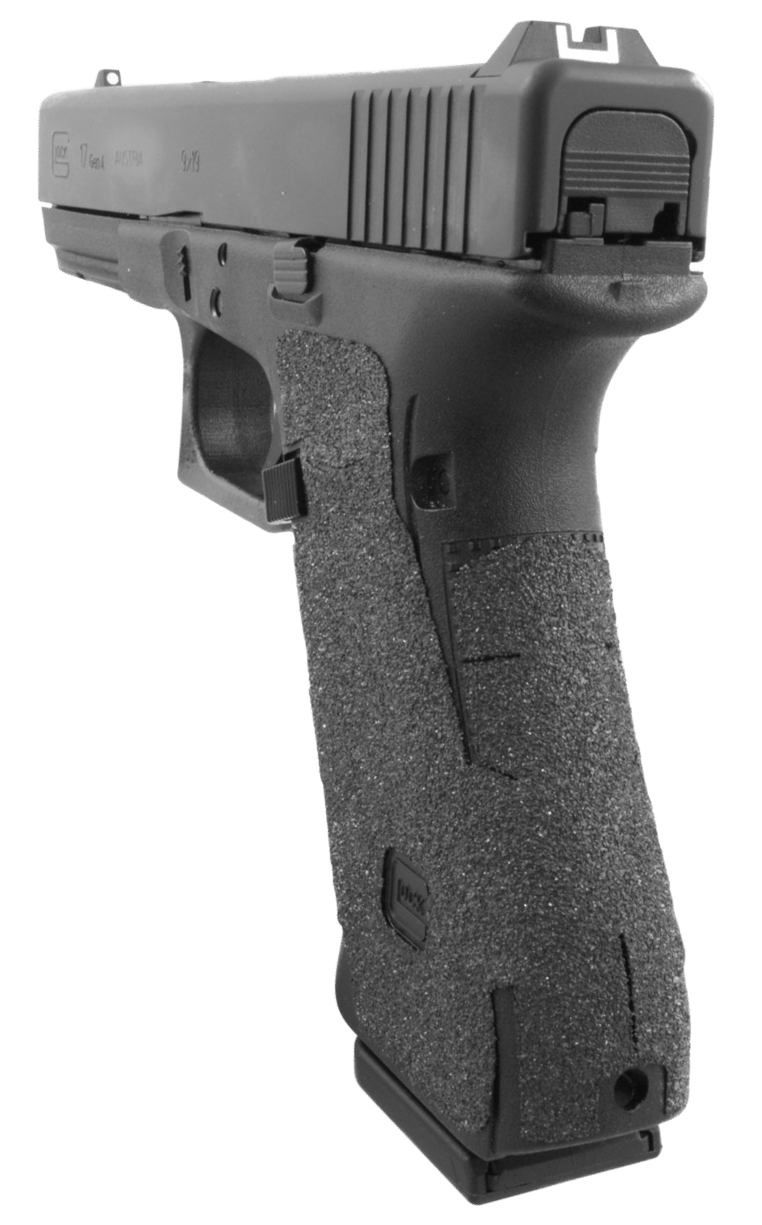 Talon Grips 113G Adhesive Grip  Compatible w/ Glock 17/22/24/31/34/35/37 Gen4 w/No Backstrap, Black Textured Granulate