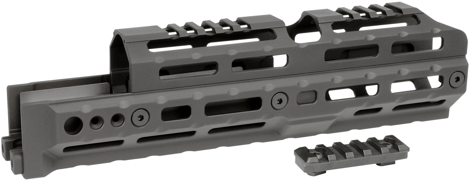 Midwest Industries MIAKALPHA100 Alpha  Drop-in Aluminum Black Hardcoat Anodized 5 Slot Picatinny Rail AK-Platform 10" Long Compatible w/M-LOK