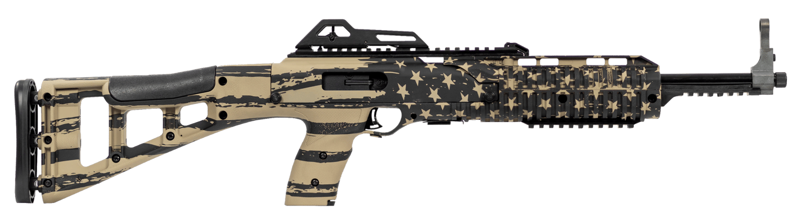 Hi-Point 995TSFLGFDE 995TS Carbine 9mm Luger 16.50" 10+1, FDE American Flag, Skeletonized Stock, Adjustable Sights