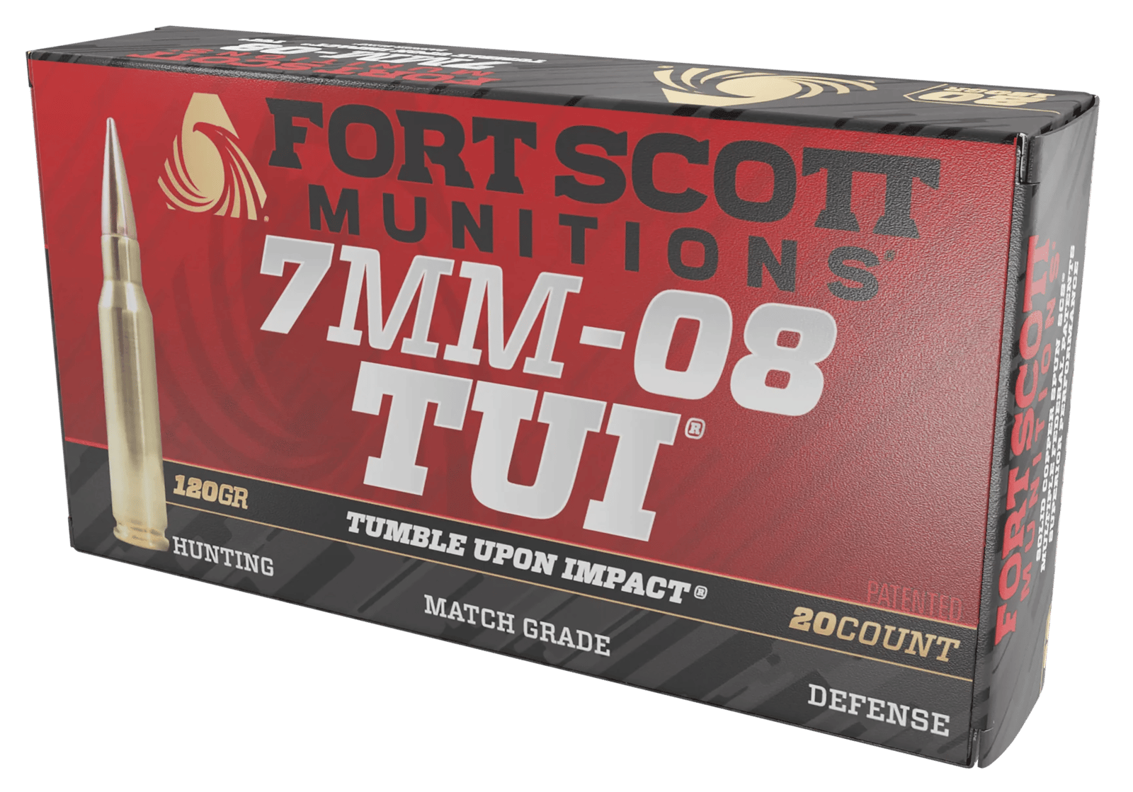 Fort Scott Munitions 7MM08120SCV1 Tumble Upon Impact (TUI) Rifle 7mm-08Rem 120gr Solid Copper Spun 20 Per Box/10 Case