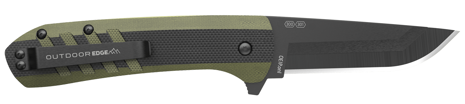 Outdoor Edge VX430BC Razor VX4  3" Folding Plain Black/Green