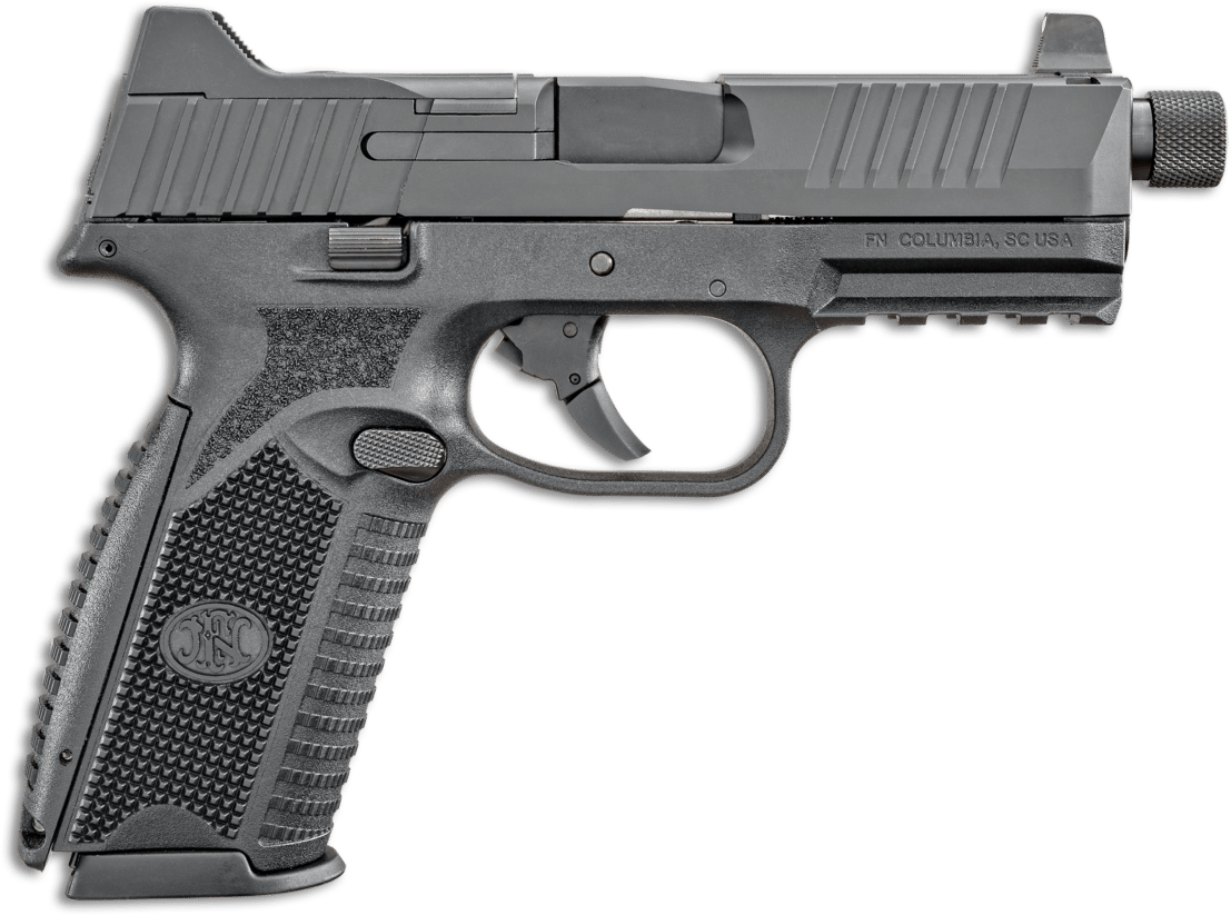 FN 66100527 509T  9mm Luger 10+1, 4.50" Black Steel Threaded Barrel, Matte Black Optic Ready/Serrated Stainless Steel Slide, Matte Black Polymer Frame w/Picatinny Rail
