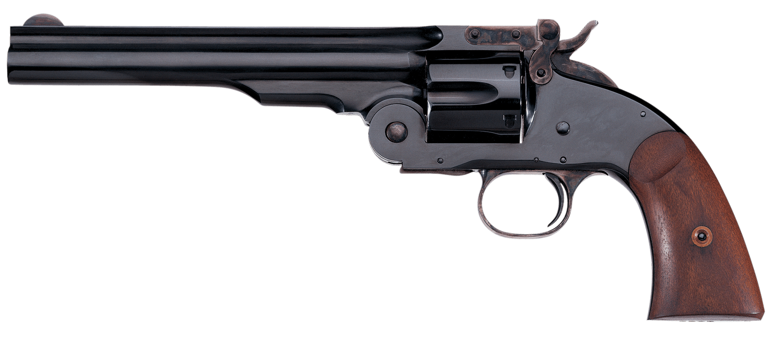 Taylors & Company 550677 Second Model Schofield 38 Special Caliber with 7" Barrel, 6rd Capacity Cylinder, Overall Blued Finish Steel & Walnut Grip