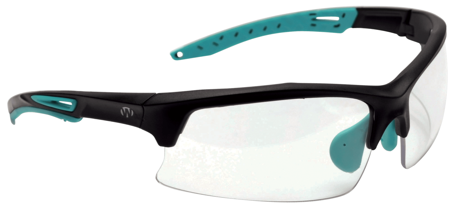 Walker's GWPTLSGLCLR Sport Glasses  Adult Clear Lens Polycarbonate Black with Teal Accents Frame