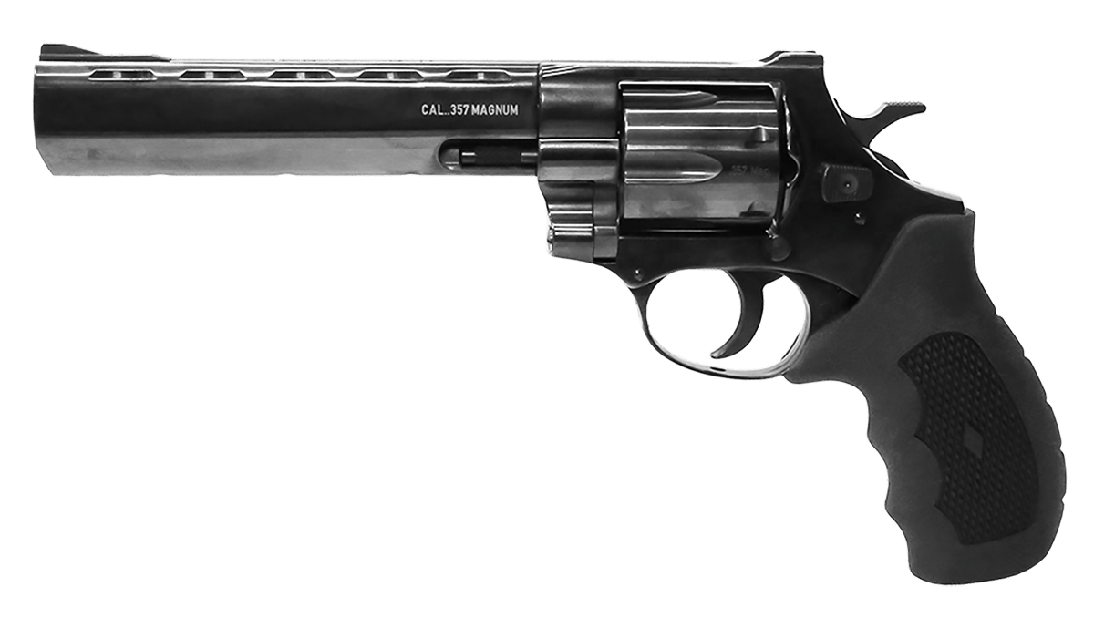 Weihrauch Guns 770134 Windicator  357 Mag 6rd 6" Blued Steel Barrel,  Cylinder & Frame, Ramp Front/Fixed Rear Sights, Exposed Hammer, Finger Grooved Black Rubber Grip