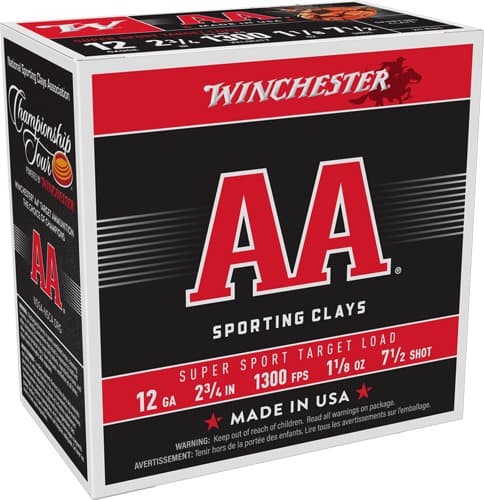 WINCHESTER AA 12GA 2.75" 1-1/8OZ #7.5 1300FPS 250R CASE