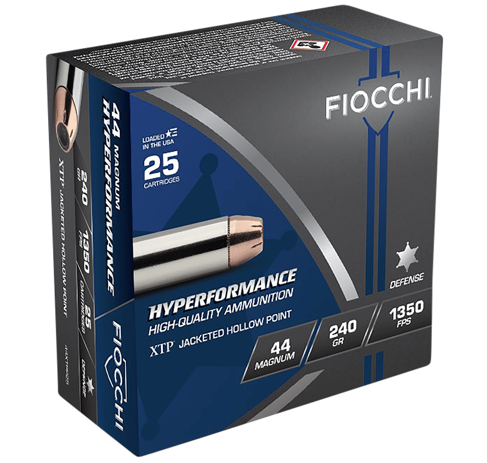 Fiocchi 44XTP25 Hyperformance  44RemMag 240gr Hornady XTP Hollow Point 25 Per Box/20 Case