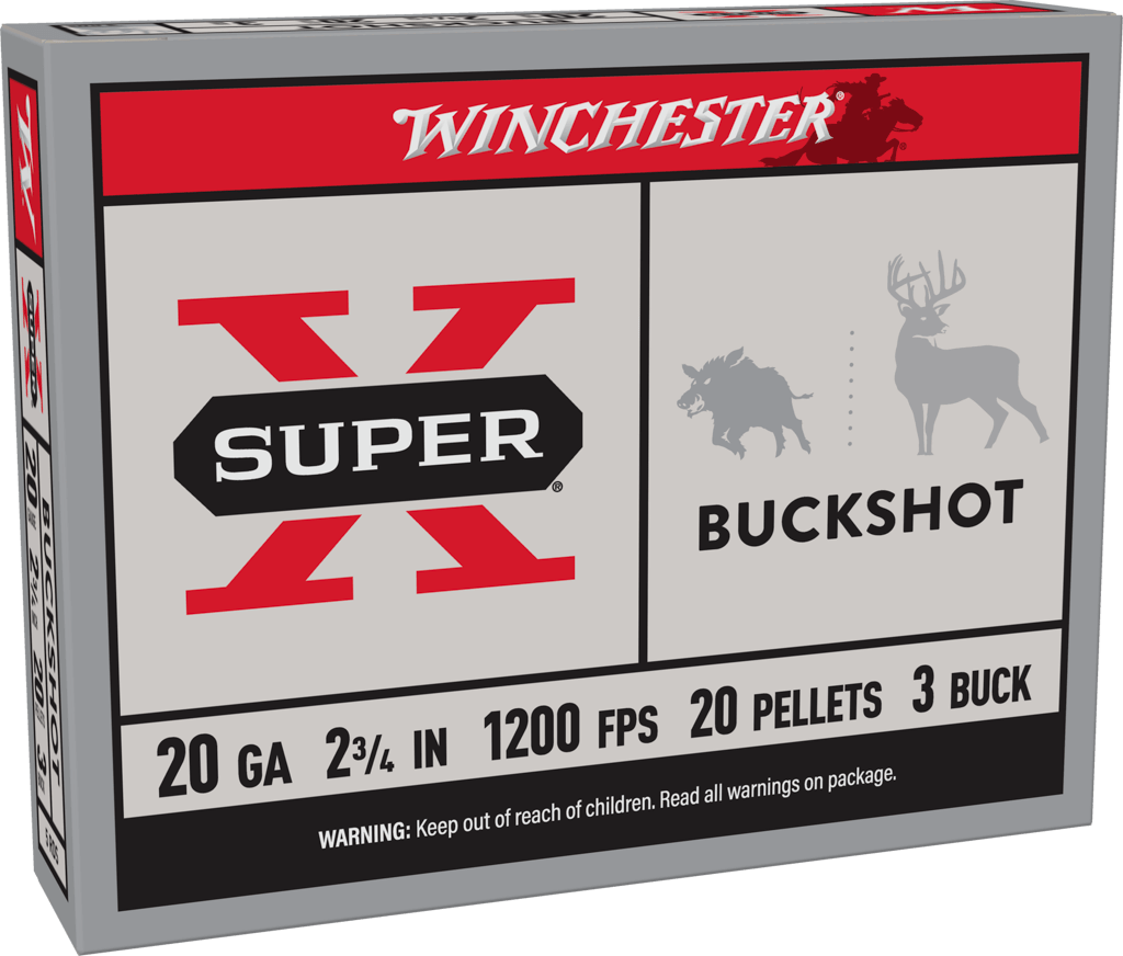 Winchester Ammo XB203 Super X  20Gauge 2.75" 20Pellets 3Buck Shot 5 Per Box/50 Case