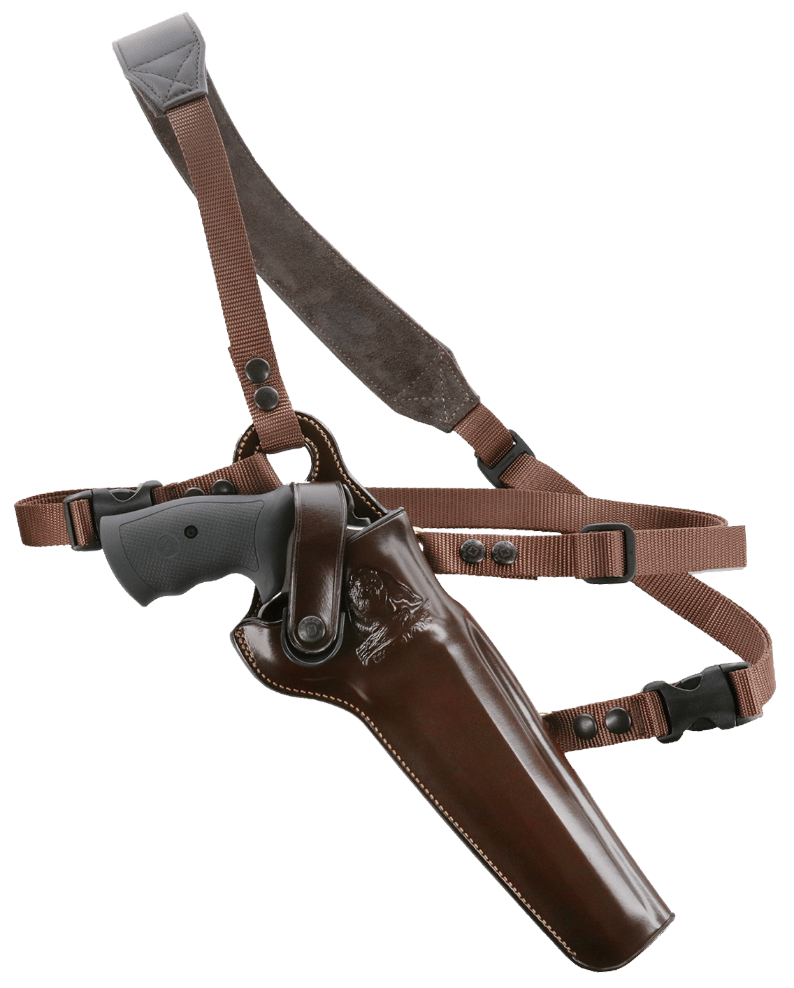 Galco KK148H Kodiak Chest Holster Havana Brown Leather Sholder Strap,Torso Strap Fits Ruger Blackhawk 7.50" Fits Freedom Arms 83 7.50" Right Hand