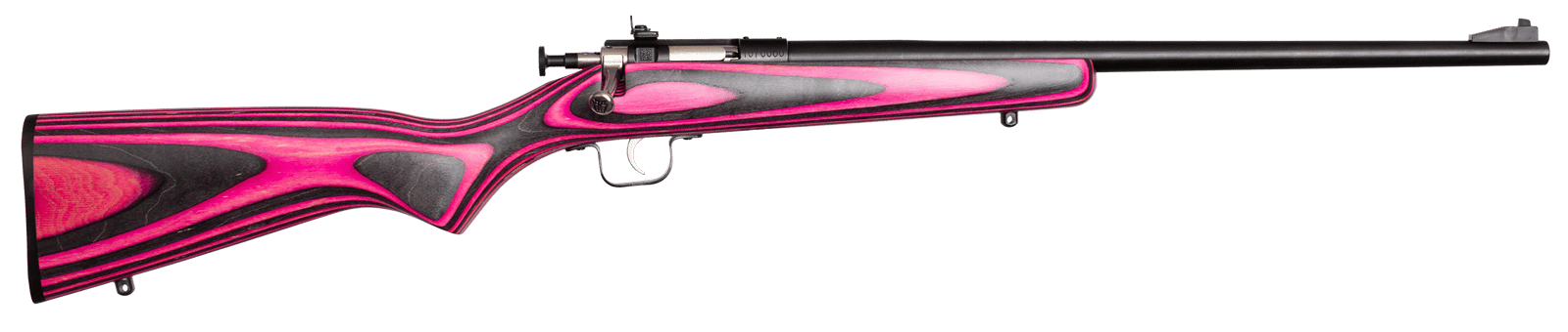 Crickett KSA2225 Youth  22 LR 1rd 16.12" Blued Barrel & Receiver, Fixed Front/Adjustable Rear Peep Sights, Pink/Black Laminate Stock w/11.5" LOP, Rebounding Firing Pin Safety