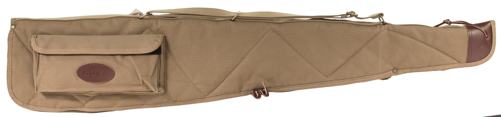 Boyt Harness OGC98PM06 Alaskan Rifle Case 44" Kahki Waxed Canvas w/ Brass Hardware & Quilted Flannel Lining for Scoped Rifles